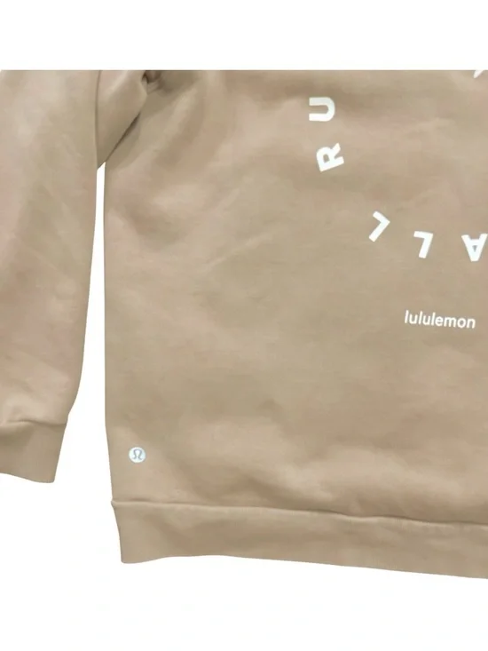 Lululemon Steady State “For All Runners” Graphic Pullover Hoodie Tan Size Medium - Picture 3 of 7